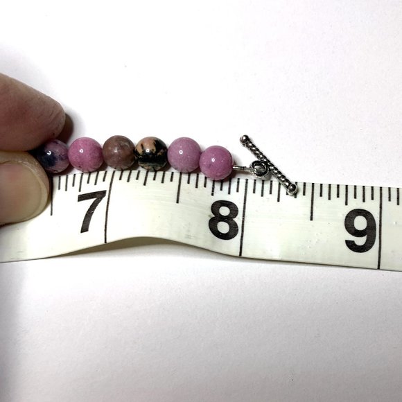 Handmade Rhodonite Beads & Crystal Bar - Picture 6 of 6